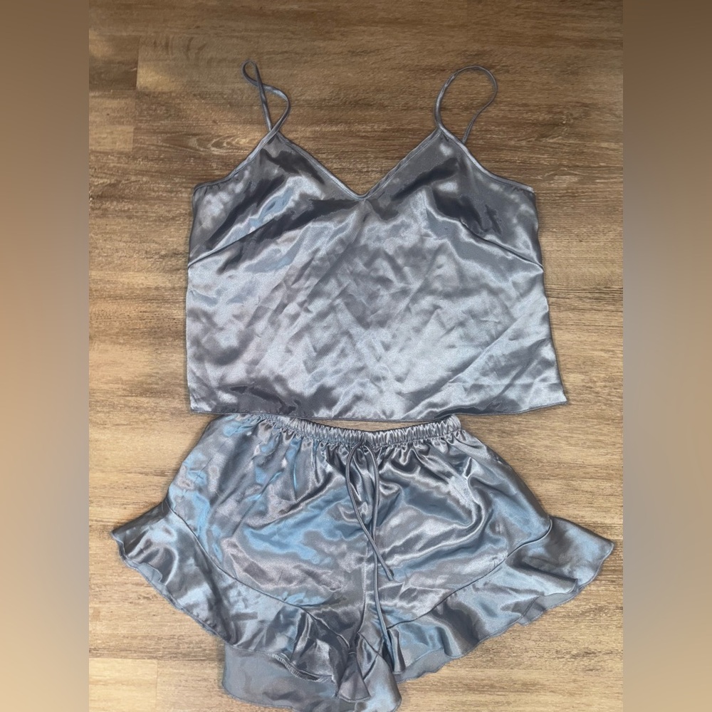 Elegant blue Satin Sleepwear Set